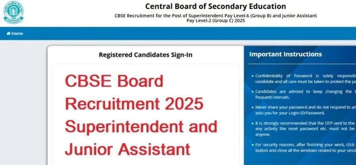 CBSE Board Recruitment 2025