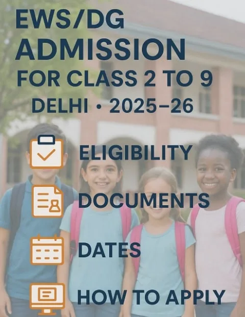 EWSDG Admission 2025–26 for Classes 2 to 9 in Delhi