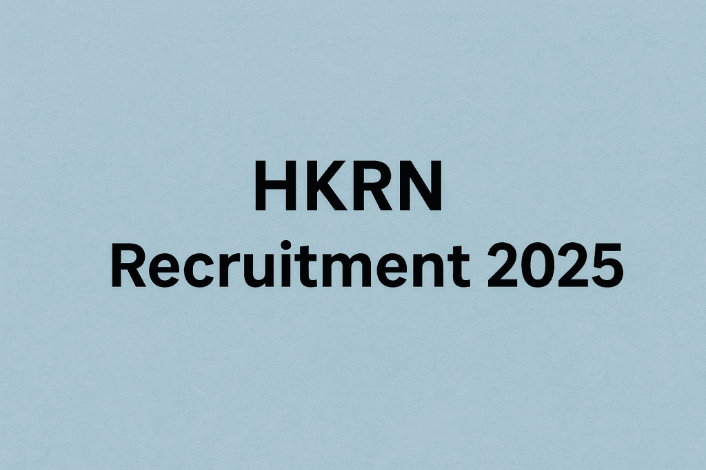HKRN Recruitment 2025 text displayed in bold black font on a light blue textured background.