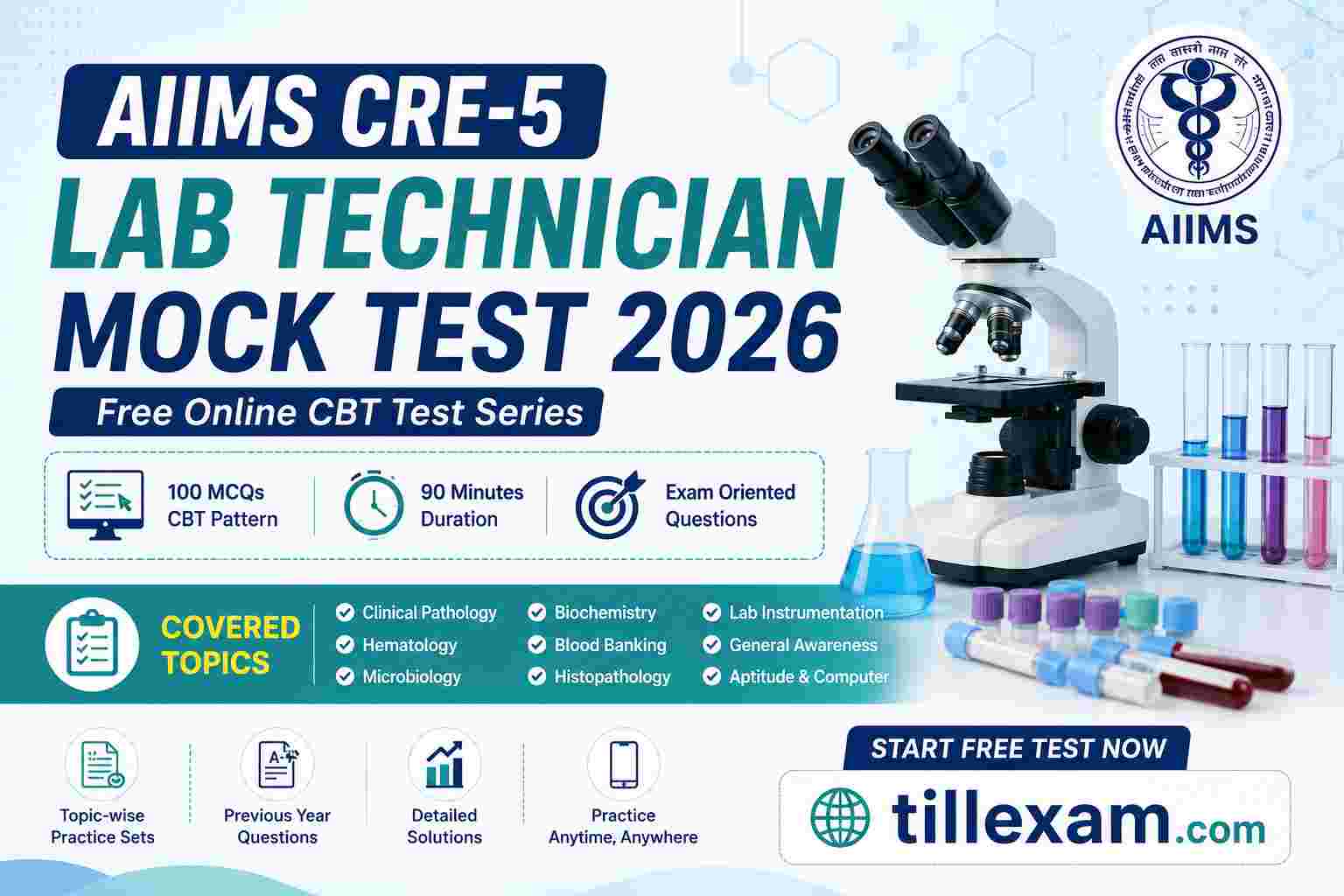 AIIMS CRE‑5 Lab Technician Mock Test 2026 – Free Online CBT Test Series ...